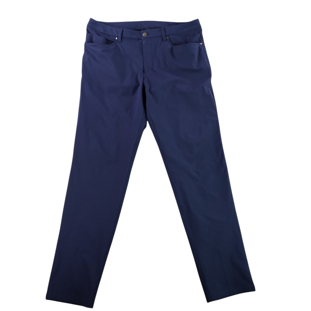 Lululemon Commission Pant Men 36x34 Navy Blue ABC Classic Fit Polyester 10800